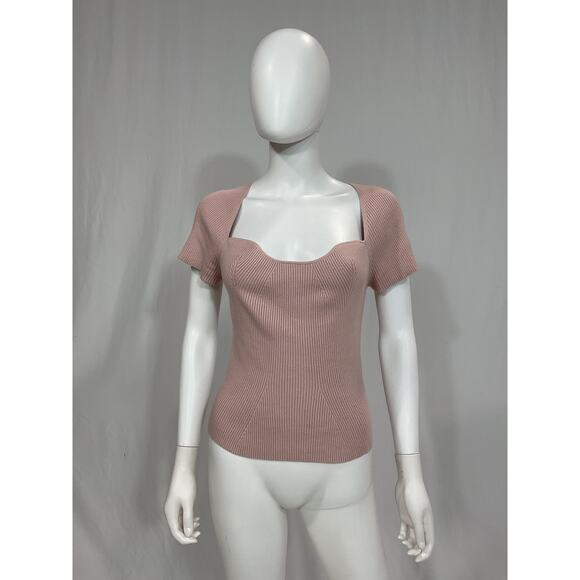 Pistola Denim 'Tiff' Pink Sweetheart Neck Sweater Size L - Picture 2 of 5